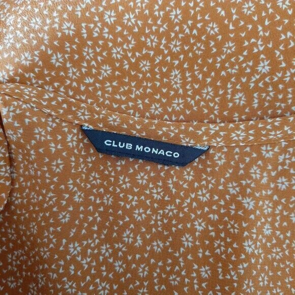 CLUB MONACO 100% Silk Asymmetrical Hem Tank Top Ditsy Floral Sz S - Picture 9 of 10